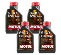 4 LT MOTUL 8100 ECOCLEAN 0W30 Olio Motore Sintetico per Risparmio Carburante