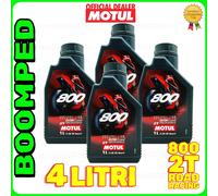 4 LT OLIO MOTUL 800 2 TEMPI MISCELA 100% SINTETICO ROAD RACING USO PISTA 04MO09