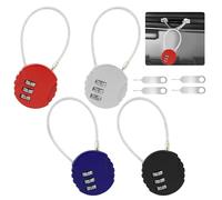 4 Pcs Lucchetti per Bagagli, Lucchetto Combinazione a 3 Cifre, Serratura Lucchetto Piccolo, Lucchetti a Codice Serratura Codificata, Serratura Codificata in Lega di Zinco per Borse da Viaggio Bagagli