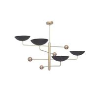 4 Luce Curvo Ciondolo Metà Secolo Moderno Ottone & Metallo Sputnik Lampadario