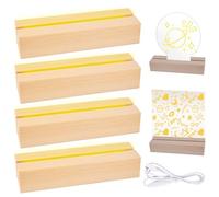 4 luci a LED, base per display a LED, attacco a LED, USB, base per illuminazione a LED, attacco LED per piastra in acrilico, base per illuminazione in legno, per 3,5 mm di spessore, pannello acrilico