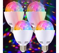 4 luci a LED per feste, E27, 3 W, RGB, luce da discoteca, rotazione a 360°, lampada da discoteca, lampada da discoteca, lampada a LED per attacco E27, decorazione per feste di matrimonio, festa di