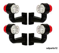 4 Luci di Ingombro Laterali LED 12-24V Bianco Rosso Braccio Lungo Rimorchi DX SX