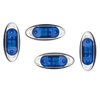 4 LUCI DI POSIZIONE LATERALI LED BLU 12V INDICATORI DI DIREZIONE CAMION...