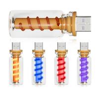 4 luci notturne a LED USB, mini luce LED per auto, dimmerabile, lampada USB con touch, retro USB, luce notturna in vetro trasparente, luce notturna bianca calda, rosso, blu, viola