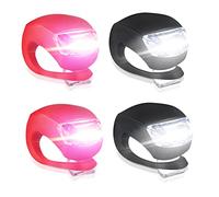 4 luci per carrozzina in silicone: luci LED impermeabili in silicone, luce per carrozzina con LED luminoso e 3 funzioni luminose, luce a LED per passeggino, attività all'aperto, corridore