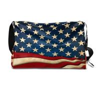 4 luglio America Borsone in pelle per uomo donna ragazzi ragazze, borsa da palestra sportiva da viaggio borsa da viaggio borsa a tracolla singola, Colore, 18.5L, Organizer per borse