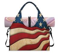 4 luglio America Sport Duffel Bag per le donne uomini America Weekend Borsa da notte con scomparto per scarpe Borsa a tracolla Tote Bagagli per Yoga Palestra Viaggi, Colore, L, Organizer per borse