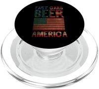 4 luglio American USA Funny - Fast Cars Beer America PopSockets PopGrip per MagSafe