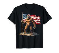 4 luglio Bandiera americana Bigfoot Sasquatch Regalo patriottico Maglietta