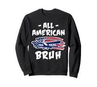 4 luglio Bandiera americana Independence Day All American Bruh Felpa