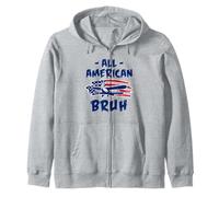 4 luglio Bandiera americana Independence Day All American Bruh Felpa con Cappuccio