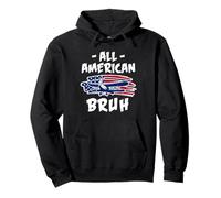 4 luglio Bandiera americana Independence Day All American Bruh Felpa con Cappuccio