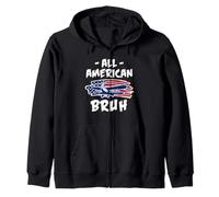 4 luglio Bandiera americana Independence Day All American Bruh Felpa con Cappuccio