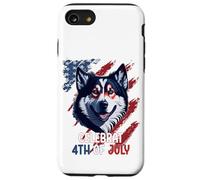 4 luglio Bandiera degli Stati Uniti Alaskan Malamute Dog Design Custodia per iPhone SE (2020) / 7 / 8