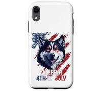 4 luglio Bandiera degli Stati Uniti Alaskan Malamute Dog Design Custodia per iPhone XR