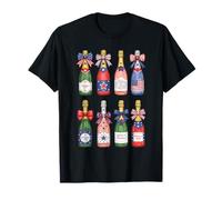 4 luglio Champagne Camicia Cool Glass Coquette Bottiglia Carino Maglietta