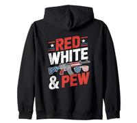 4 Luglio Diritti Armi Red White & Pew Felpa con Cappuccio