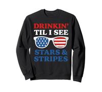 4 luglio Drinkin Tell I see Stars Occhiali da sole vintage USA Felpa