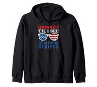 4 luglio Drinkin Tell I see Stars Occhiali da sole vintage USA Felpa con Cappuccio