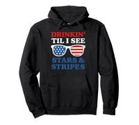 4 luglio Drinkin Tell I see Stars Occhiali da sole vintage USA Felpa con Cappuccio
