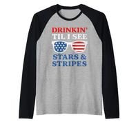 4 luglio Drinkin Tell I see Stars Occhiali da sole vintage USA Maglia con Maniche Raglan