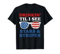 4 luglio Drinkin Tell I see Stars Occhiali da sole vintage USA Maglietta