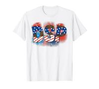 4 luglio DSP patriottico rosso bianco e blu bandiera USA leopardo Maglietta