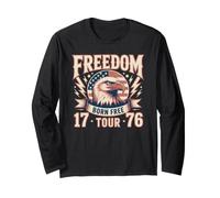 4 luglio Eagle Freedom Tour 1776 Retro Born Free Maglia a Manica