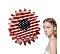 4 Luglio Fermacapelli A Pinza Americana, Fermagli Patriottici Bianchi Blu