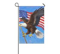 4 luglio Giorno dell'Indipendenza Bandiere di preghiera uccello marrone banner esterno per esterno per la decorazione del cortile 30,5 x 45,7 cm a doppia faccia