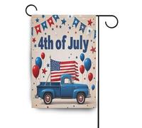 4 luglio Giorno dell'Indipendenza Camion Bandiere di preghiera blu all'aperto Banner di Halloween per la decorazione del cortile 28x40 double sided