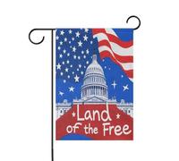 4 luglio Giorno dell'Indipendenza Casa Bianca Terra di bandiere esterne gratuite per giardino banner esterno per decorazione Patio 12x18 doppia faccia