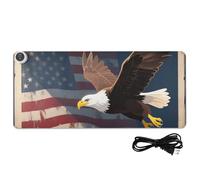 4 luglio Giorno dell'Indipendenza Marrone Uccello Pelle Riscaldato Mouse Pad Gaming Mouse Pad 80 x 33 cm Antiscivolo Laptop Pad per Computer Tavolo Scrivere Lavoro