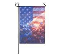 4 luglio Giorno dell'Indipendenza rose rosse e blu bandiere di preghiera all'aperto felice anno nuovo banner per la decorazione del portico 30,5 x 45,7 cm su entrambi i lati