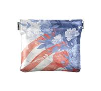 4 luglio Giorno dell'Indipendenza Rose rosse e blu Donna Portafoglio in pelle Fancy Mini Change Wallet portamonete per donna, 4 luglio Giorno dell'Indipendenza rose rosse e blu, 1 size, moderno