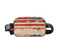 4 ° luglio Giorno dell'Indipendenza Stati Uniti Alla Moda Crossbody Bag Marsupio Pack per le Donne Uomini Mini Running Belt Bag, Bandiera vintage USA, 1 size