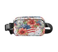 4 ° luglio Giorno dell'Indipendenza Stati Uniti Alla Moda Crossbody Bag Marsupio Pack per le Donne Uomini Mini Running Belt Bag, Vintage USA Garden, 1 size