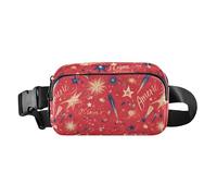 4 ° luglio Giorno dell'Indipendenza Stati Uniti Alla Moda Crossbody Bag Marsupio Pack per le Donne Uomini Mini Running Belt Bag, Mix di simboli USA, 1 size