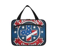 4 ° luglio Giorno dell'Indipendenza Terra di libero blu appeso medicina borsa per viaggiare con gancio, designer carino kit da barba borse per gli uomini per le donne che viaggiano hotel bolsa de