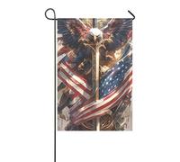 4 luglio Independence Day Bianco guerriero uccello bandiere decorative all'aperto felice anno nuovo banner per la decorazione del portico 30,5 x 45,7 cm double sided