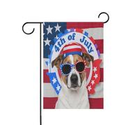 4 luglio Independence Day White Dog bandiere all'aperto bandiere all'aperto & banner per la decorazione del cortile 12x18 double sided