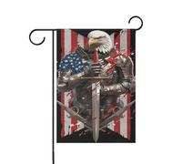 4 luglio Independence Day White Warrior Bird piccole bandiere all'aperto banner all'aperto per la decorazione del cortile 12x18 doppia faccia