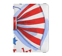 4 luglio Indipendenza Dayred e Blue Bow Porta passaporto in pelle per viaggi per viaggi Documenti di viaggio Organizer Protector Carino passaporto Libro per gli uomini Leggero, 4 luglio Independence