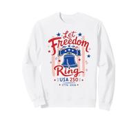 4 luglio Let Freedom Ring Preppy Striped Felpa