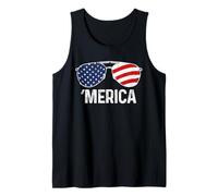 4 luglio Merica Occhiali da sole Bandiera Americana Patriottica USA Canotta