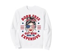 4 luglio Messy Bun Donna Nata Libera Ma Ora Sono Costoso Felpa