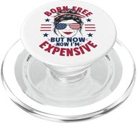 4 luglio Messy Bun Donna Nata Libera Ma Ora Sono Costoso PopSockets PopGrip per MagSafe