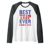 4 luglio MIGLIOR VIAGGIO MAI Vacanza ESTATE 2025 Patriottica USA Maglia con Maniche Raglan