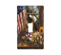 4 luglio Papillon Dog Decorative Light Switch Cover Piastra da parete 1 Gang Single Toggle, 250 anni Fattoria Placca elettrica per stanza, Patriottico Anniversario Switchcover Switchplate